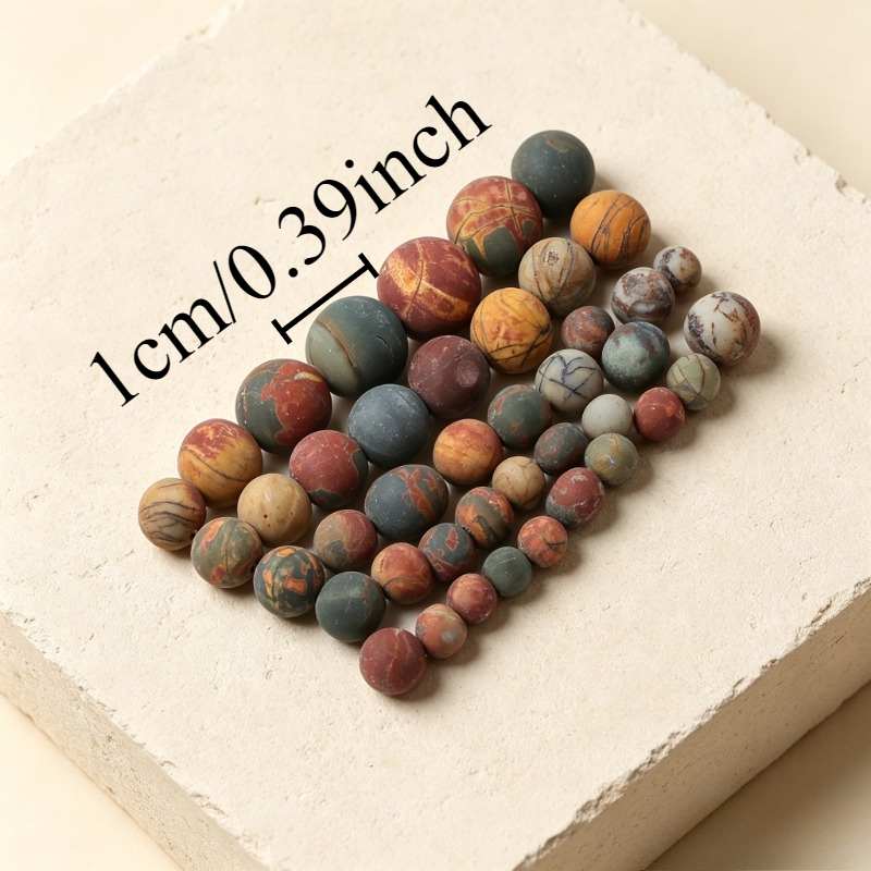 Natural Picasso Jasper Matte Round Stone Beads for DIY Jewelry
